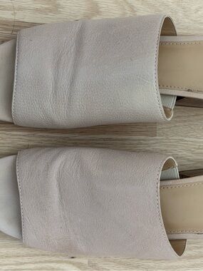 Donald J. Pliner Neutral Beige Leather Slide Sandals